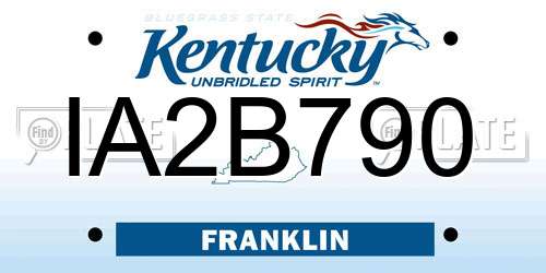 IA2B790 Kentucky License Plate