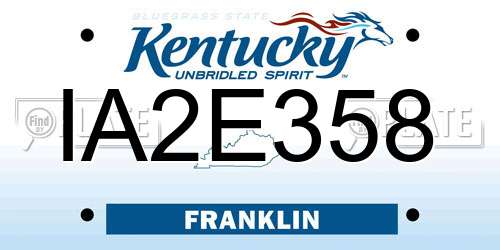 IA2E358 Kentucky License Plate