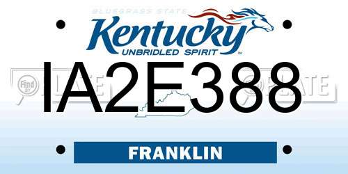 IA2E388 Kentucky License Plate
