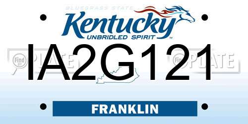 IA2G121 Kentucky License Plate