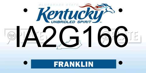 IA2G166 Kentucky License Plate