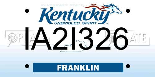 IA2I326 Kentucky License Plate