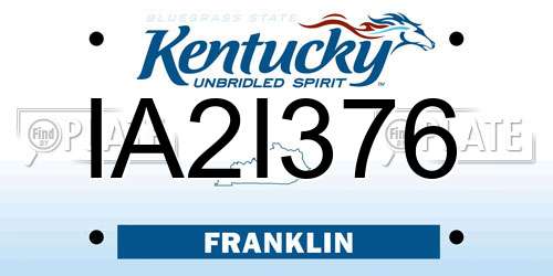 IA2I376 Kentucky License Plate