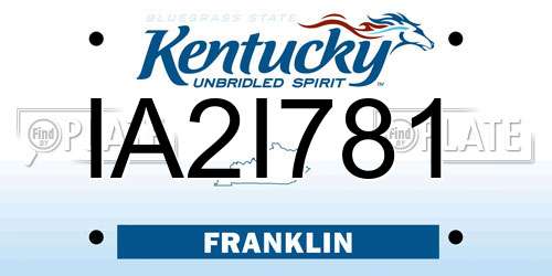IA2I781 Kentucky License Plate