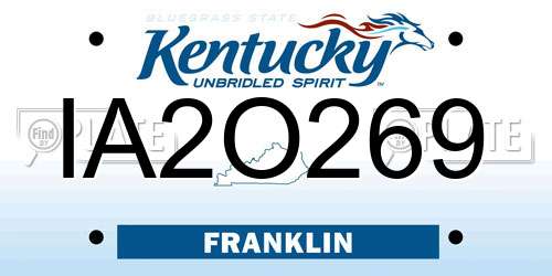 IA2O269 Kentucky License Plate