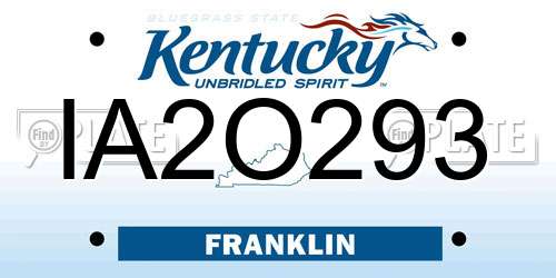 IA2O293 Kentucky License Plate