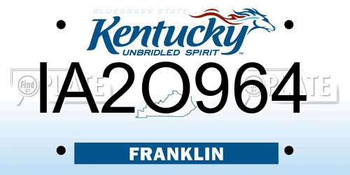 IA2O964 Kentucky License Plate