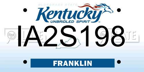 IA2S198 Kentucky License Plate