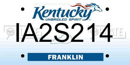 IA2S214 Kentucky License Plate