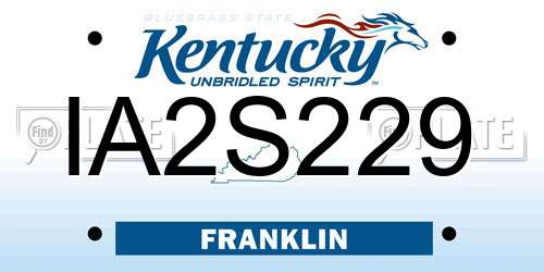IA2S229 Kentucky License Plate