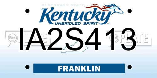 IA2S413 Kentucky License Plate