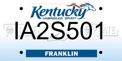 IA2S501 Kentucky License Plate
