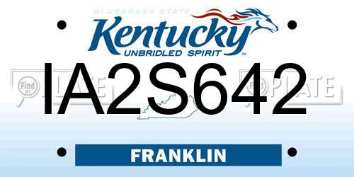 IA2S642 Kentucky License Plate