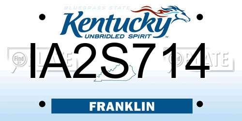 IA2S714 Kentucky License Plate