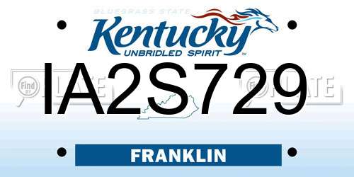 IA2S729 Kentucky License Plate