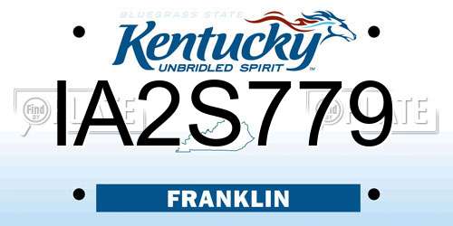 IA2S779 Kentucky License Plate