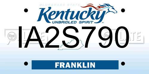 IA2S790 Kentucky License Plate