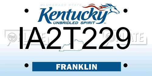 IA2T229 Kentucky License Plate