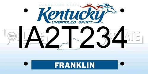 IA2T234 Kentucky License Plate