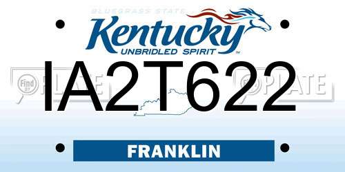 IA2T622 Kentucky License Plate