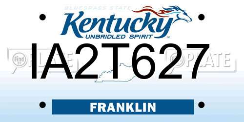 IA2T627 Kentucky License Plate