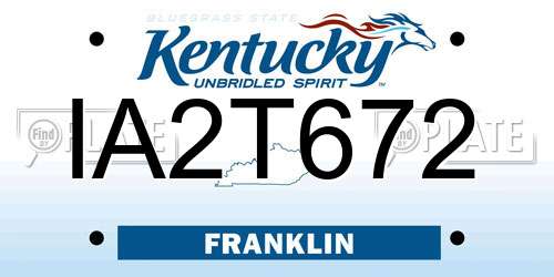 IA2T672 Kentucky License Plate