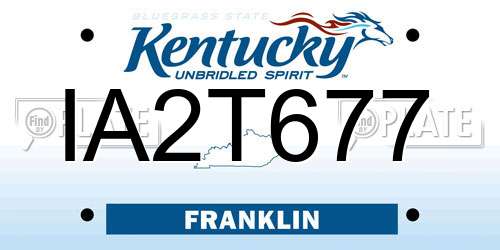 IA2T677 Kentucky License Plate