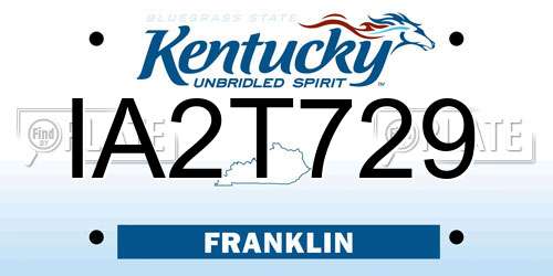 IA2T729 Kentucky License Plate