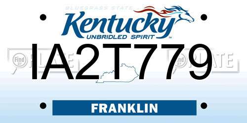 IA2T779 Kentucky License Plate