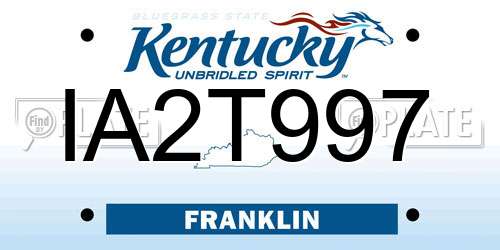 IA2T997 Kentucky License Plate