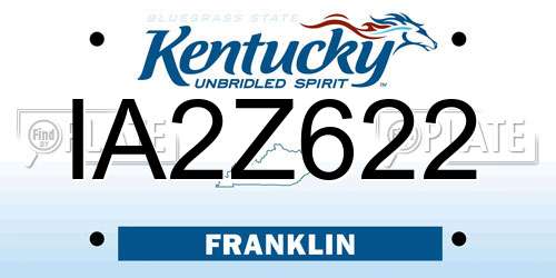 IA2Z622 Kentucky License Plate