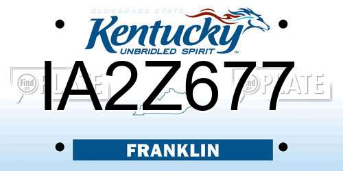 IA2Z677 Kentucky License Plate