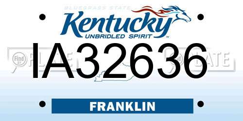 IA32636 Kentucky License Plate