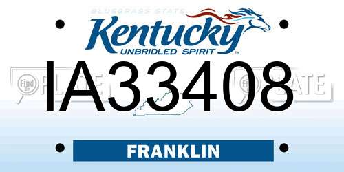 IA33408 Kentucky License Plate