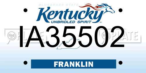 IA35502 Kentucky License Plate