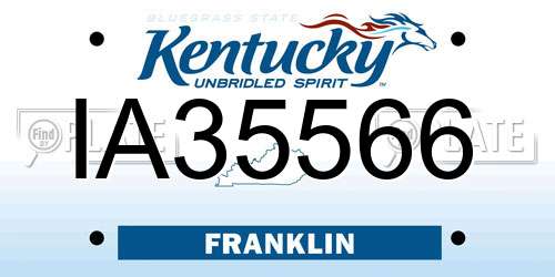 IA35566 Kentucky License Plate