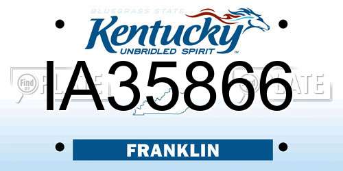 IA35866 Kentucky License Plate