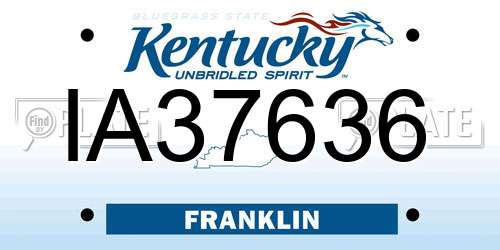 IA37636 Kentucky License Plate