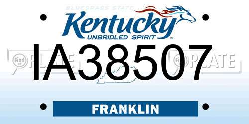 IA38507 Kentucky License Plate