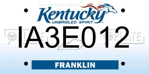 IA3E012 Kentucky License Plate