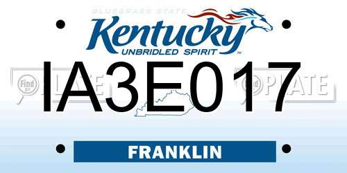 IA3E017 Kentucky License Plate