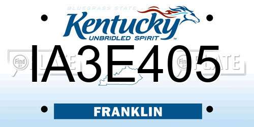 IA3E405 Kentucky License Plate