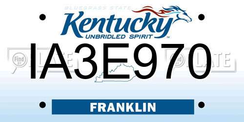 IA3E970 Kentucky License Plate