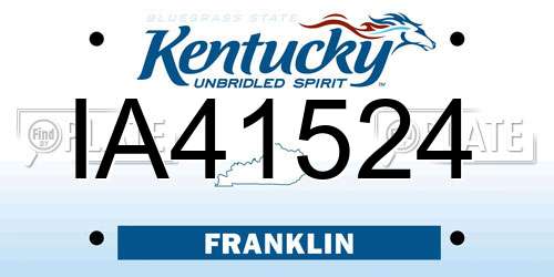 IA41524 Kentucky License Plate