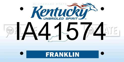 IA41574 Kentucky License Plate