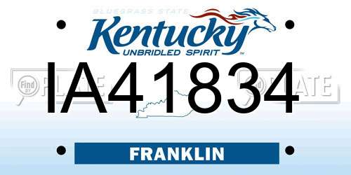 IA41834 Kentucky License Plate