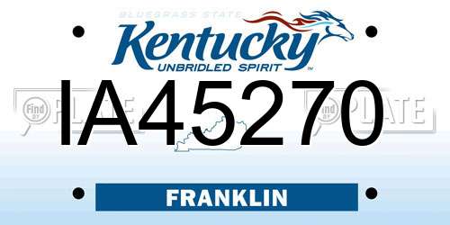 IA45270 Kentucky License Plate