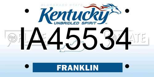 IA45534 Kentucky License Plate