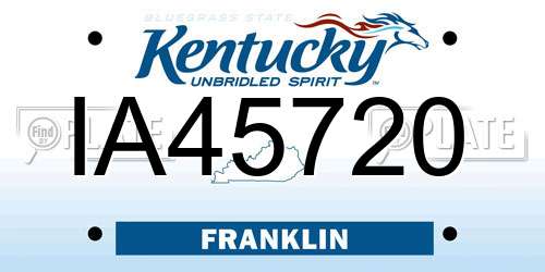 IA45720 Kentucky License Plate