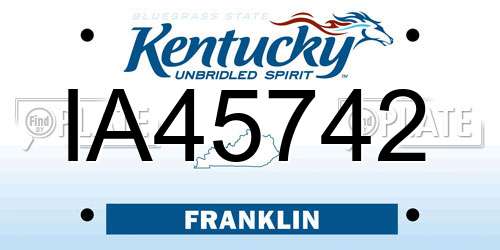 IA45742 Kentucky License Plate